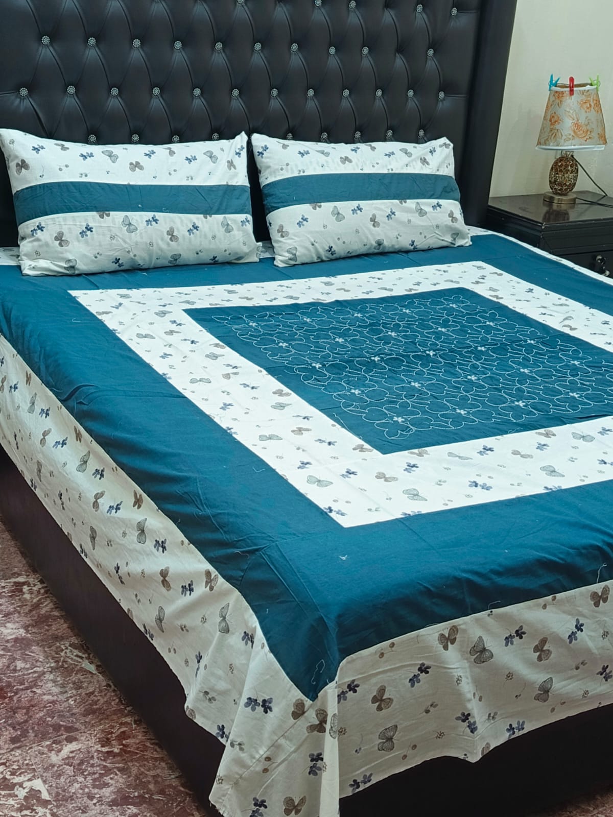 PATCH WORK BEDSHEET AND GOLD PANEL