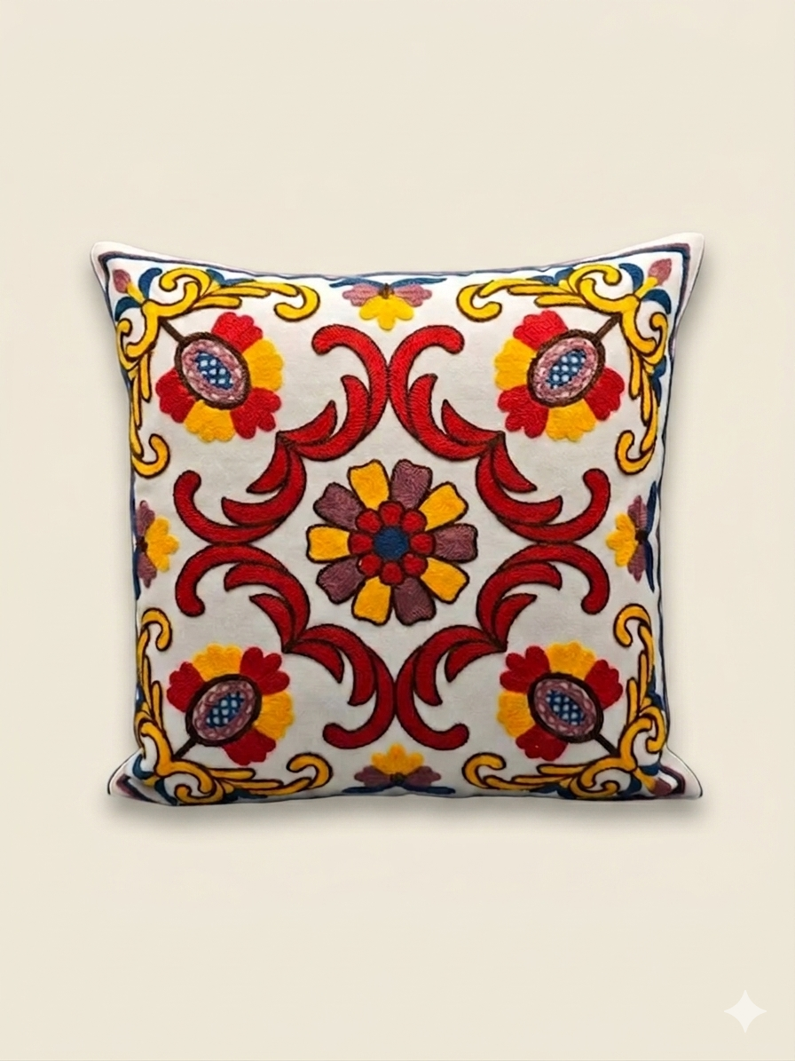 Embroidered cushions