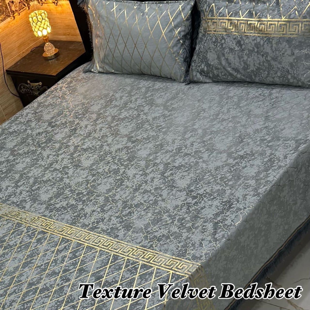 3PC Texture Velvet Bedsheet - Winter Bedsheet