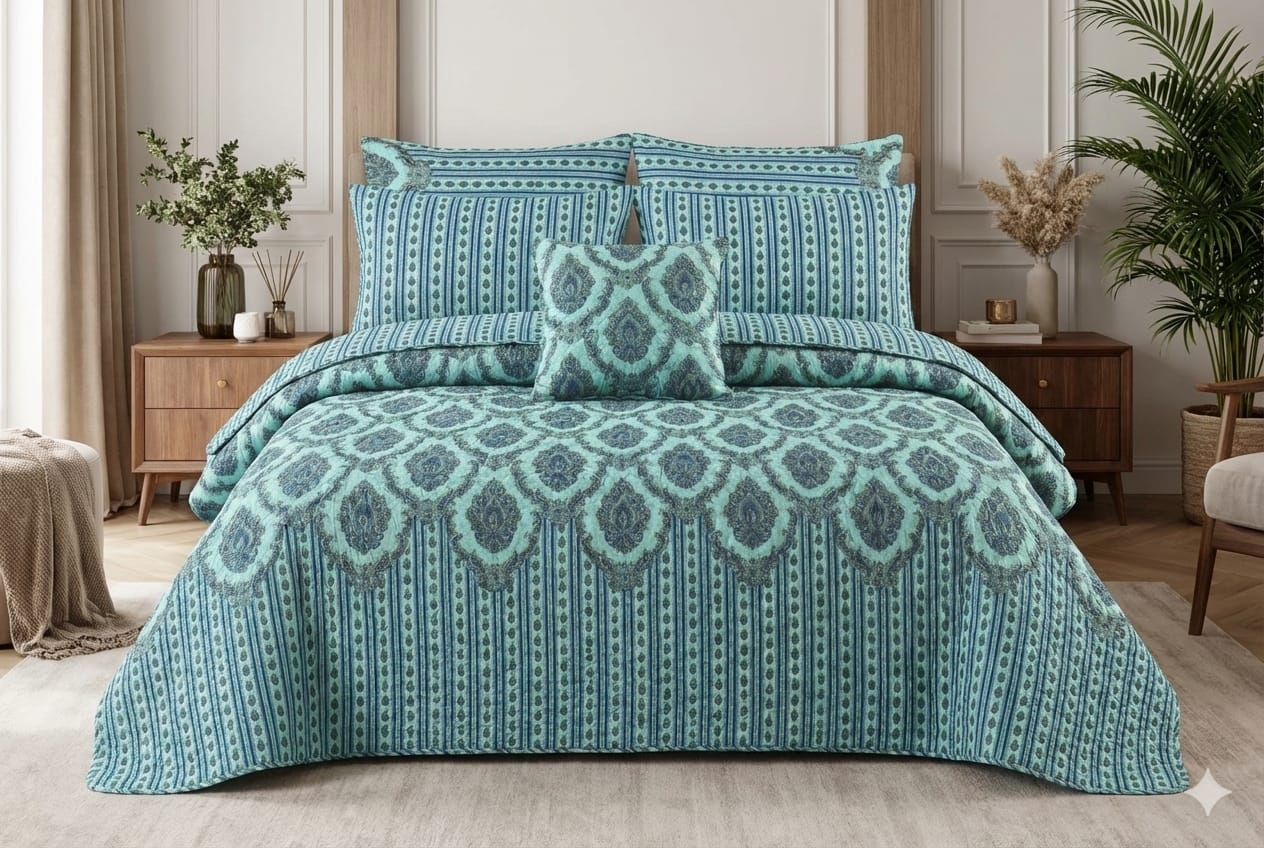 Luxury 7 Piece Bed spread Set