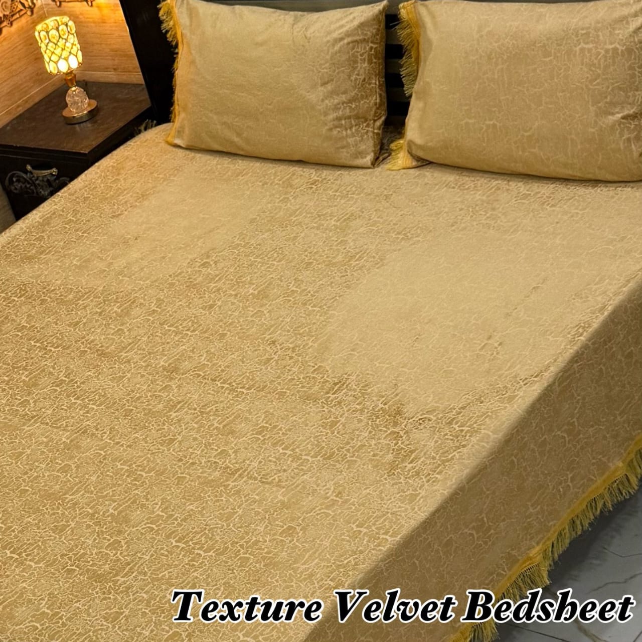 3PC Texture Velvet Bedsheet - Winter Bedsheet