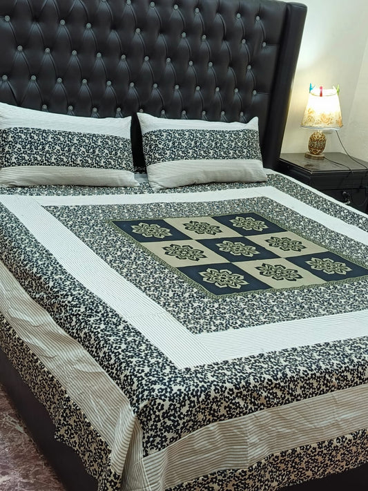 PATCH WORK BEDSHEET AND GOLD PANEL