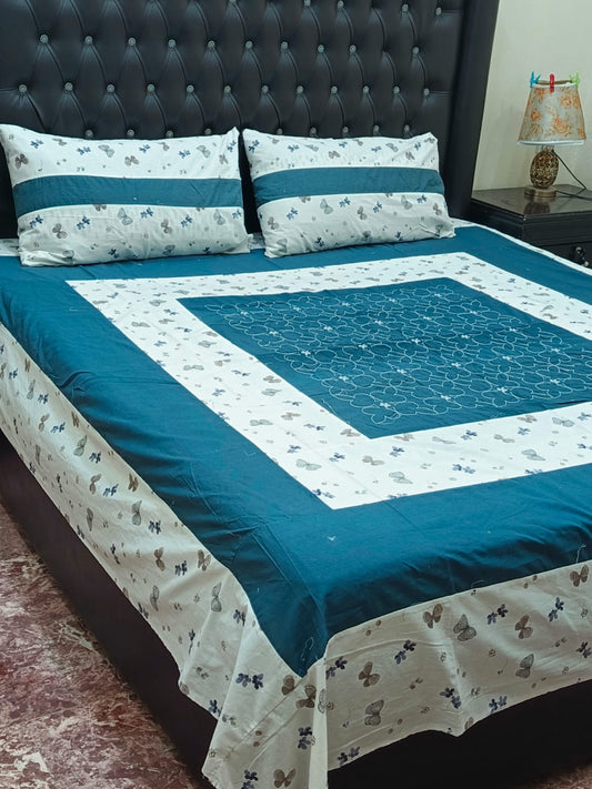 PATCH WORK BEDSHEET AND GOLD PANEL